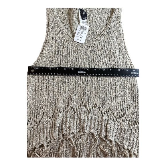 Windsor XS Knit Fringe Tank Top Sweater Natural Beige Boho NWT $34.90 - Picture 9 of 9